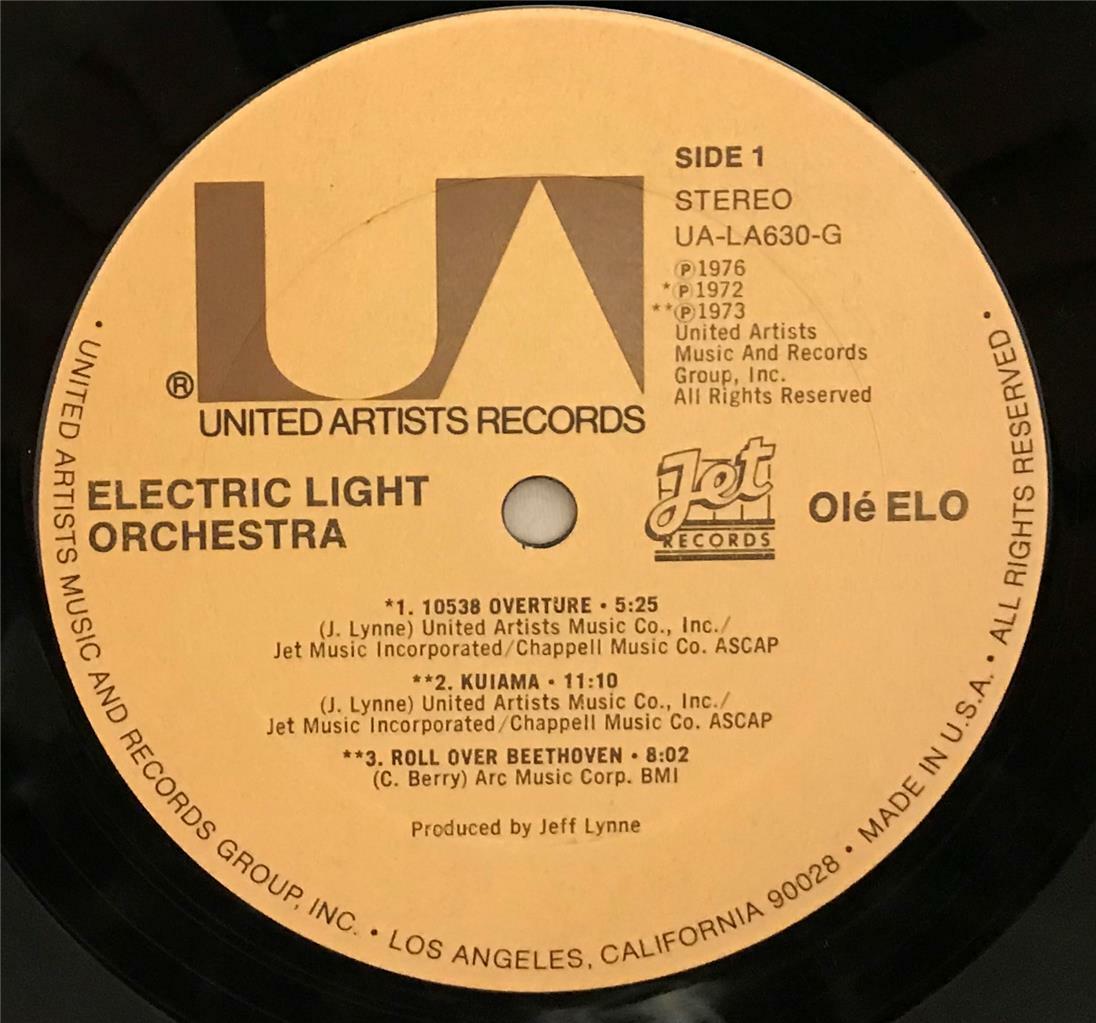 ELECTRIC LIGHT ORCHESTRA "Ole' ELO" Vinyl LP 1976 U.A.LA630G EX