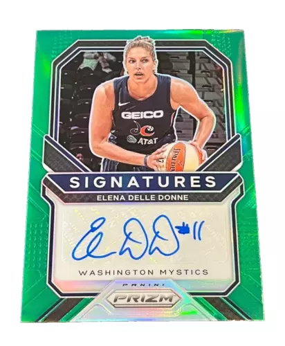 Elena Delle Donne 2021 Panini WNBA Prizm Auto Green Prizm Signatures #SG-EDD