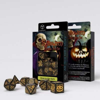 QWSSHAP4F - Halloween Pumpkin - Jack O Lantern Dice Set (Q-Workshop)