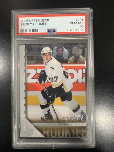 SIDNEY CROSBY 2005/06 UD UPPER DECK #201 RC ROOKIE YOUNG GUNS SP PSA 10 GEM MINT