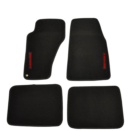 Fits 9904 Jeep Grand Cherokee Black Floor Mat Car Carpet Nylon w/ red