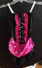 Dance Costume, Fringe skirt, Gloves and Bow Choker - Size IC - Weissman