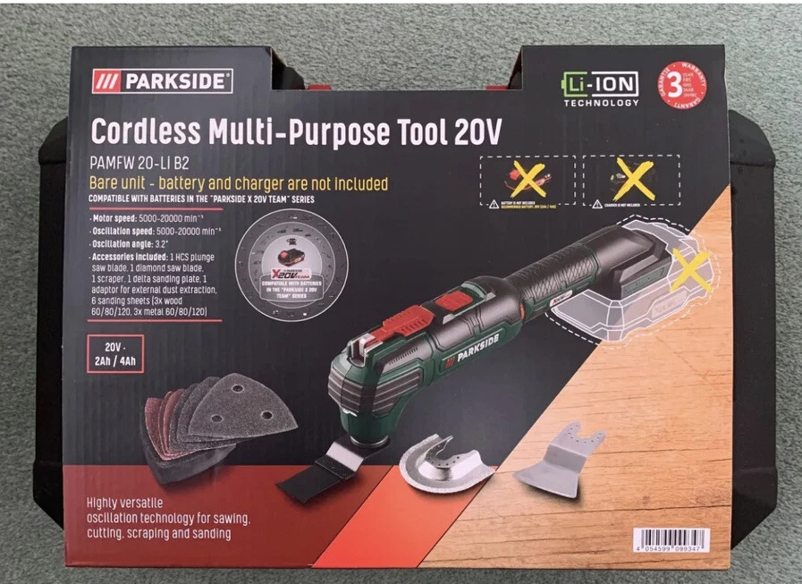 Parkside 20v Cordless Multi-Purpose Tool In Carry Box - No Battery No  Charger | eBay