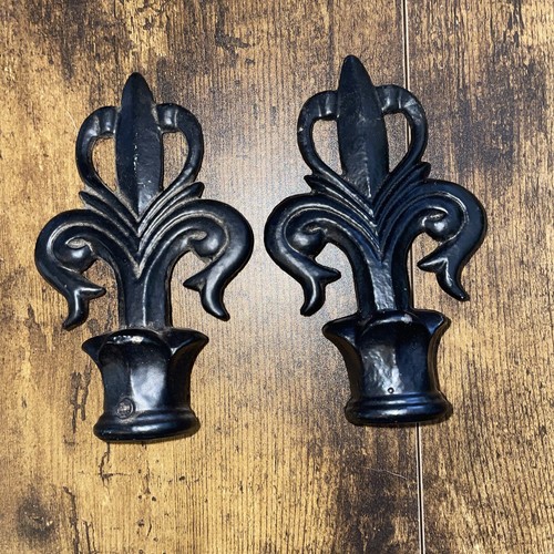 2 Cast Iron Finials Finial-Fence Post Topper Shelf Or Table Decor