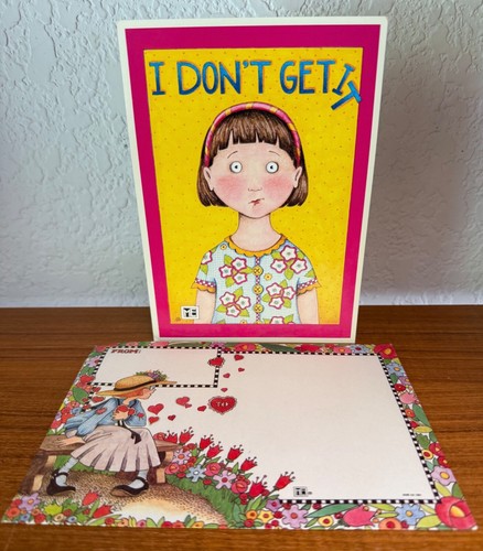 Vtg. 1994 Mary Engelbreit "I Don't Get It" Happy Belated Birthday Greeting Card - 第 1/3 張圖片
