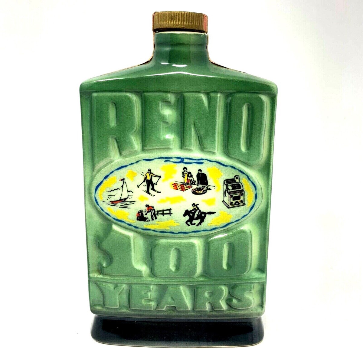 Vintage 1968 Jim Beam Whiskey Bottle 100 Year Reno Decanter