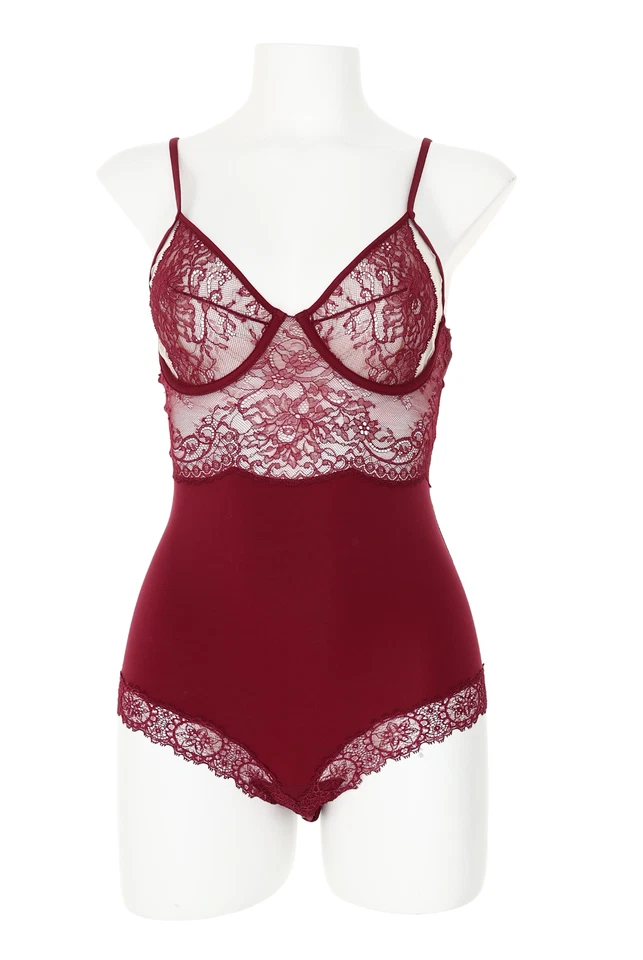 La Perla L60451 Bianca 钢圈蕾丝紧身衣裤梅色 36B 码 — 第 2/3 张图片