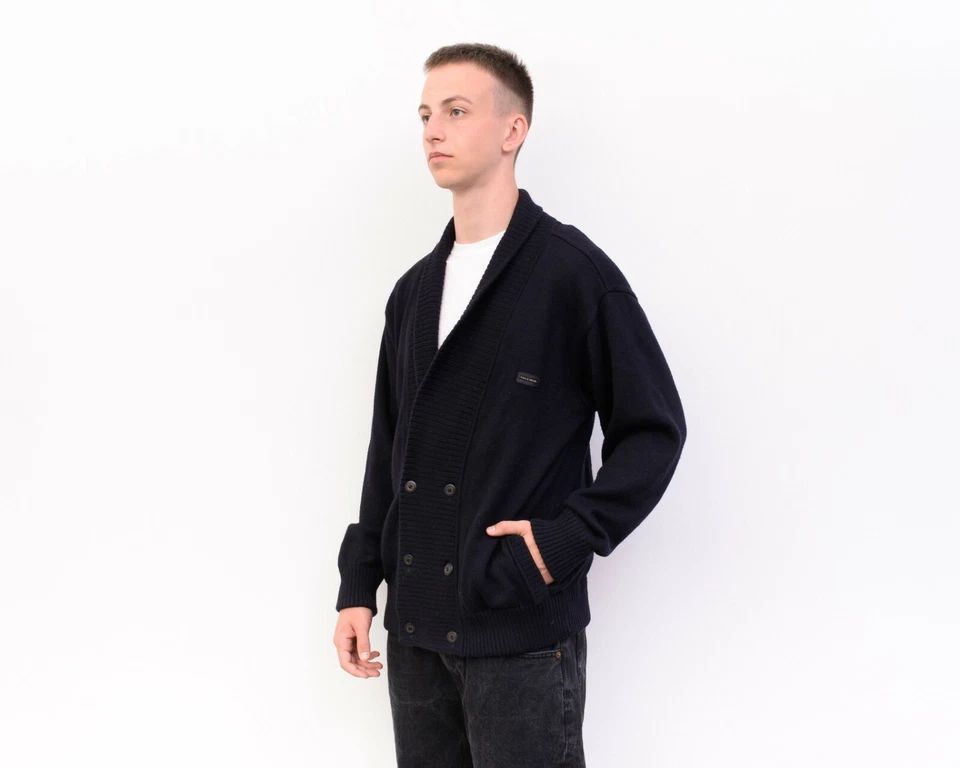 PAUL & SHARK Mens L Wool Cardigan Sweater Knit Jumper Jacket vintage button up - Image 4 of 4