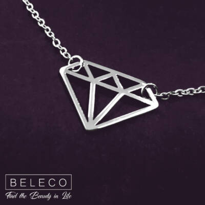 Diamond Pendant Charm Geometric Jewelry 