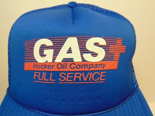 Vtg 1980s Hocker Oil Company Full Service Gas Station SNAPBACK TRUCKER HAT CAP - 第 2/12 張圖片