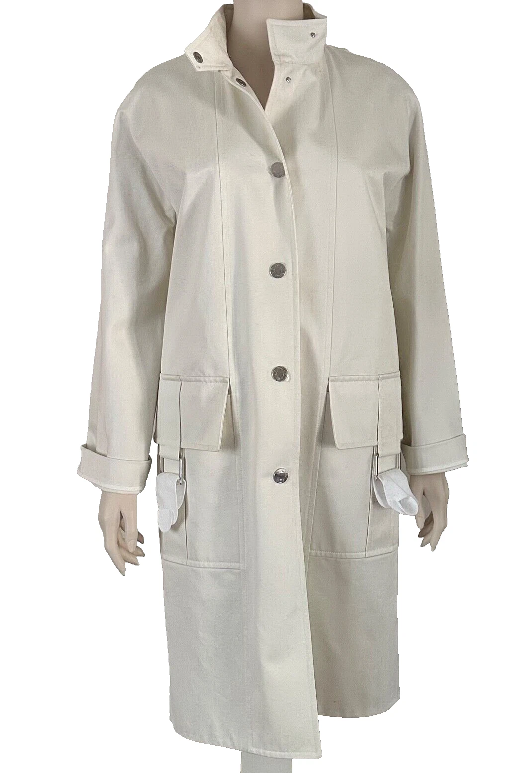 HERMÈS Cappotto trench Hermes cotone bianco cassa 38
