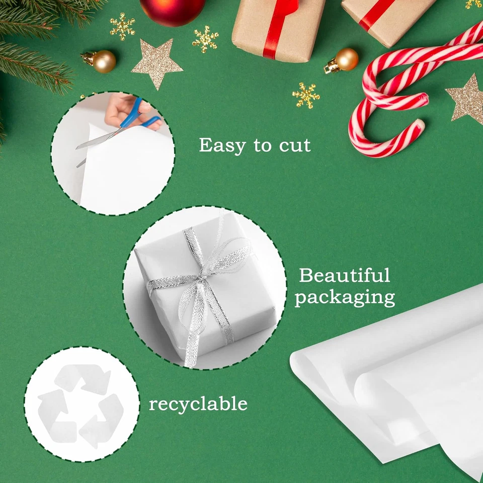1000 Sheets 20"X15" White Tissue Paper Bulk for Gift Bags - Wrapping Tissue Pape - Image 3 of 4