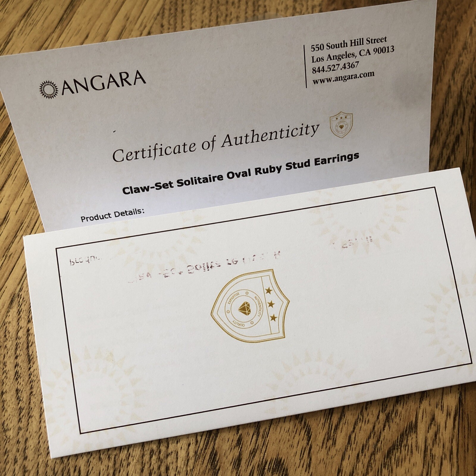 Angara Claw-Set Solitaire Oval Ruby Stud Earrings… - image 11