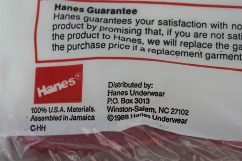 (2) RARE Vintage 3-Pack Hanes V-Neck T Shirt Men Small 34-36 1988 NOS SEALED - Picture 3 of 3