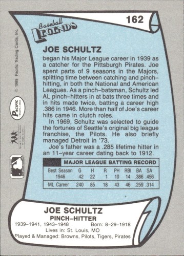 1988 and 1989 Pacific Baseball Legends MLB Set Break #1-#220 — You Choose! - Picture 323 of 441