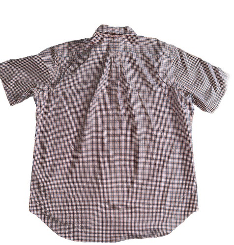 Ralph Lauren Men's Shirt Classic Orange Blue Short Sleeve Plaid XLT Tall Vintage - Picture 5 of 6