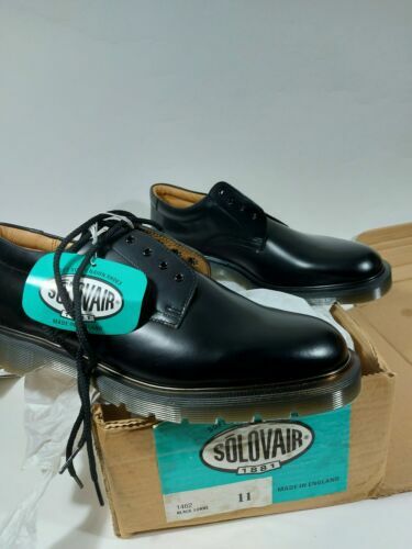 Chaussures Solovair NPS à Boucle Carrée - Fabriqué En Angleterre - Taille UK 5 / EU 38 - Noir