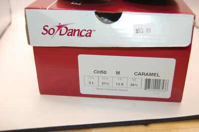 NIB So Danca Celine CH50 M 1.5'' Heel Character Shoe Leather Sole 3 L Caramel