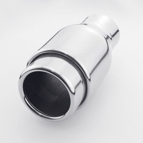 Straight Cut 3.5 Rolled Outlet Double Wall Stainless Exhaust Tip 2.25 In 7 Long