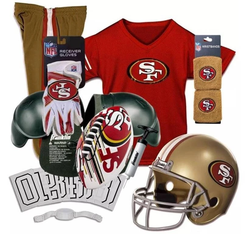 San Francisco 49ers Kids NFL 12pc Deluxe Football Uniform Set