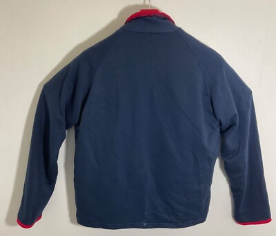 New Zealand Rugby Jacket L Blue/Red Embroidered Logo Full Zip Long