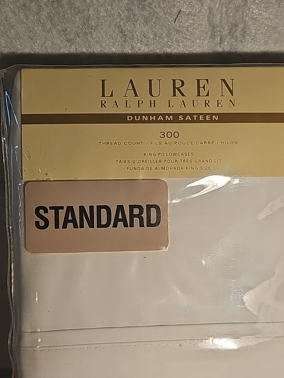 RALPH LAUREN Pillowcases STANDARD* Cotton Dunham Sateen 300TC White Set