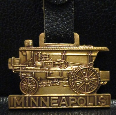 Minneapolis Threshing Machine Co. Steam Traction Engine Tractor Pocket Watch Fob