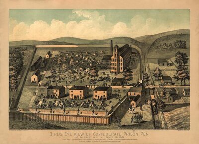 Panoramic View of Confederate prison pen Salisbury NC 16x20