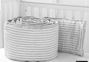 linen crib bumper