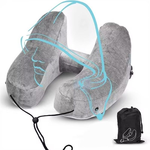 AIR Inflatable Hooded Neck Pillow Airplane Travel Pillow Inflatable Neck Pillow
