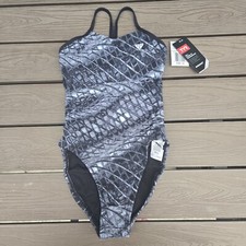 TYR Duralast Plexus Gray/black CutoutFit 1 Pc Swimsuit, Girls Youth Sz 22 ,NEW