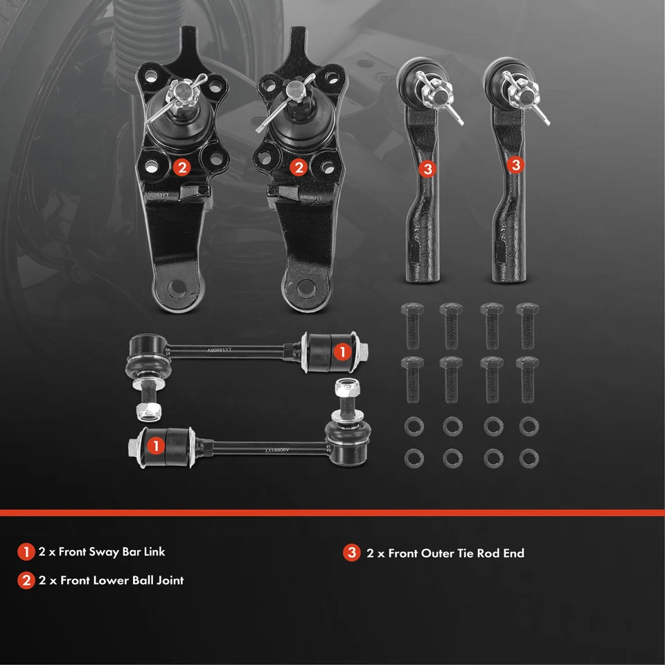 6x Barra estabilizadora delantera eslabones y extremo de barra de amarre para Toyota Tundra 2000 2001 2002 Foto 2 de 4