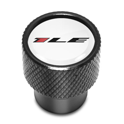 Chevrolet Camaro 1LE Logo in White on Black Aluminum Tire Valve Stem Caps