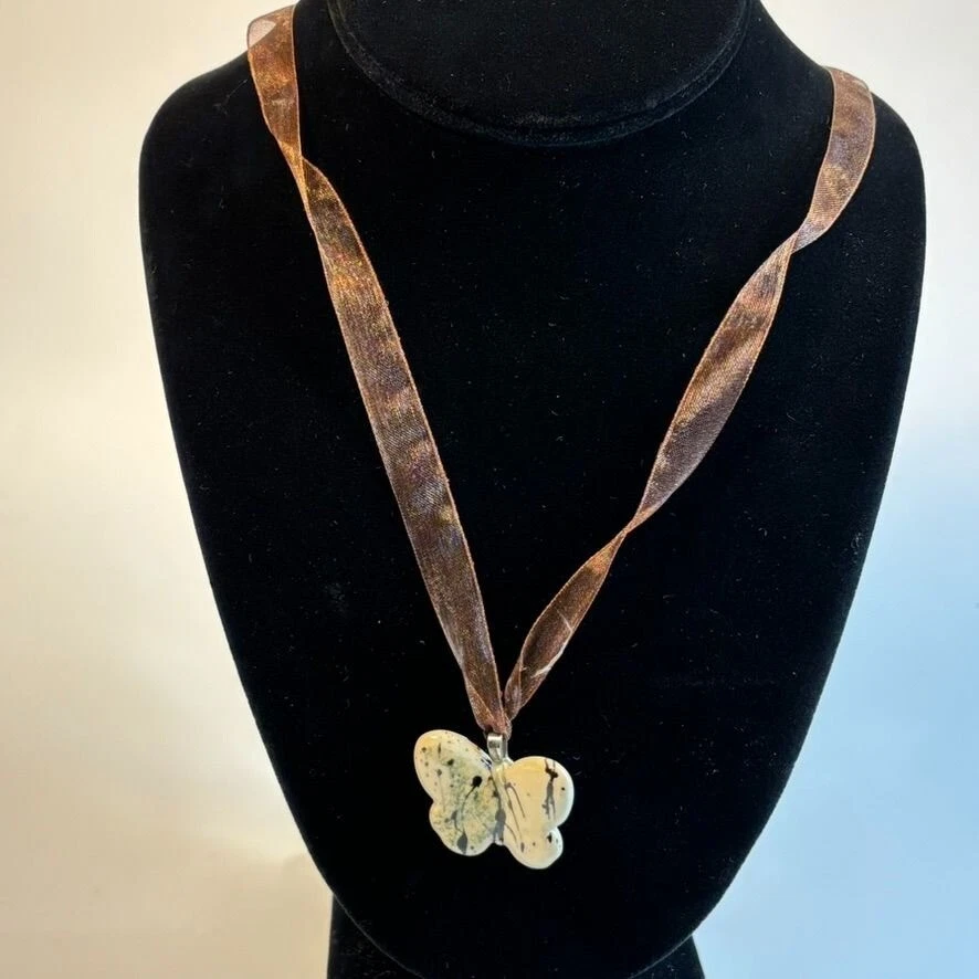 Y2K Joyería Boho Colgante Mariposa Collar Vintage Años 2000 Cinta Retro Accesorio Foto 2 de 4