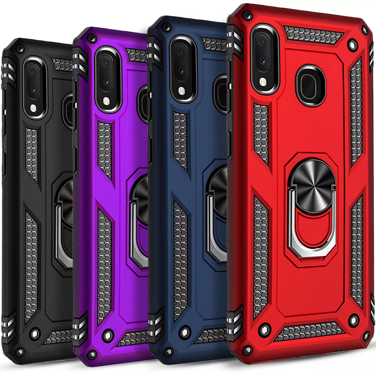 For Samsung Galaxy A20 A50 Phone Case Cover Kickstand Tempered Glass Screen