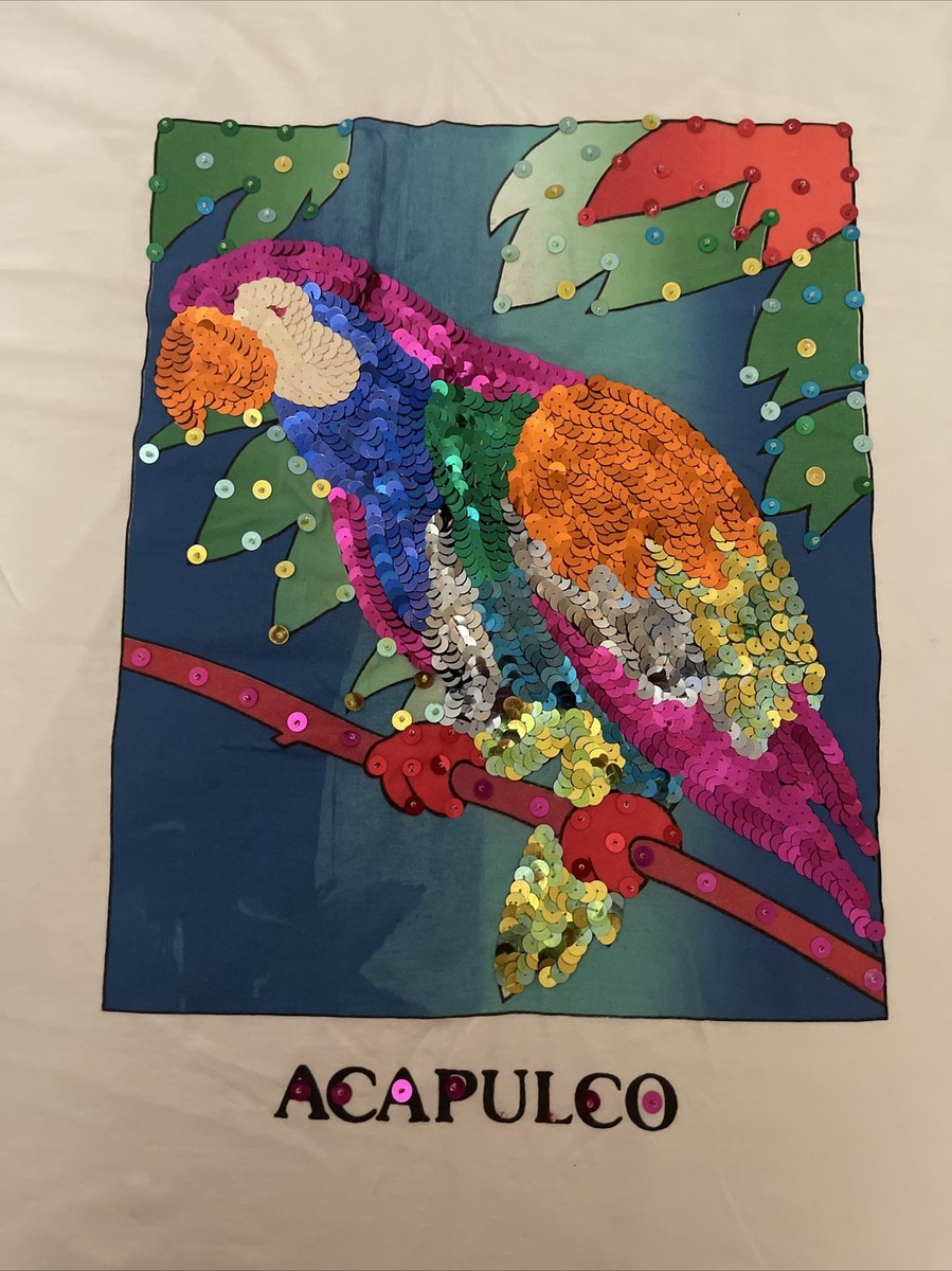 Vintage Acapulco White Colorful T Shirt large | eBay Vintage Acapulco White Colorful T Shirt large | eBay