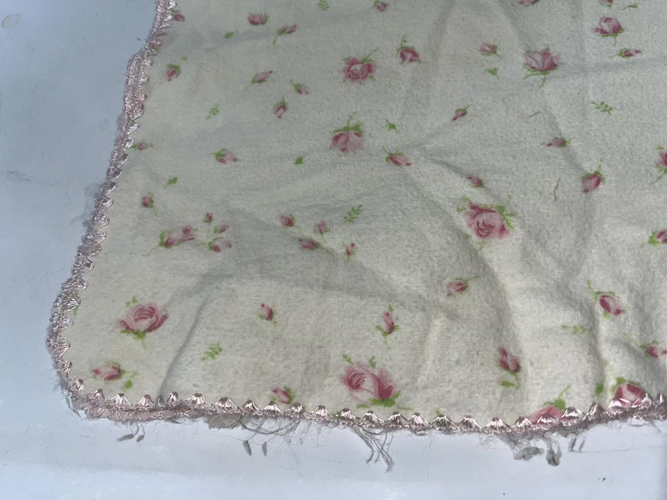 Manta de franela fina vintage infantil rosa 36 x 31 1/4 pulgadas Foto 3 de 3