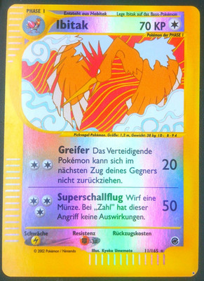 Pokemon- Ibitak 11/165 REVERSE HOLO Expedition Pokémon - NM