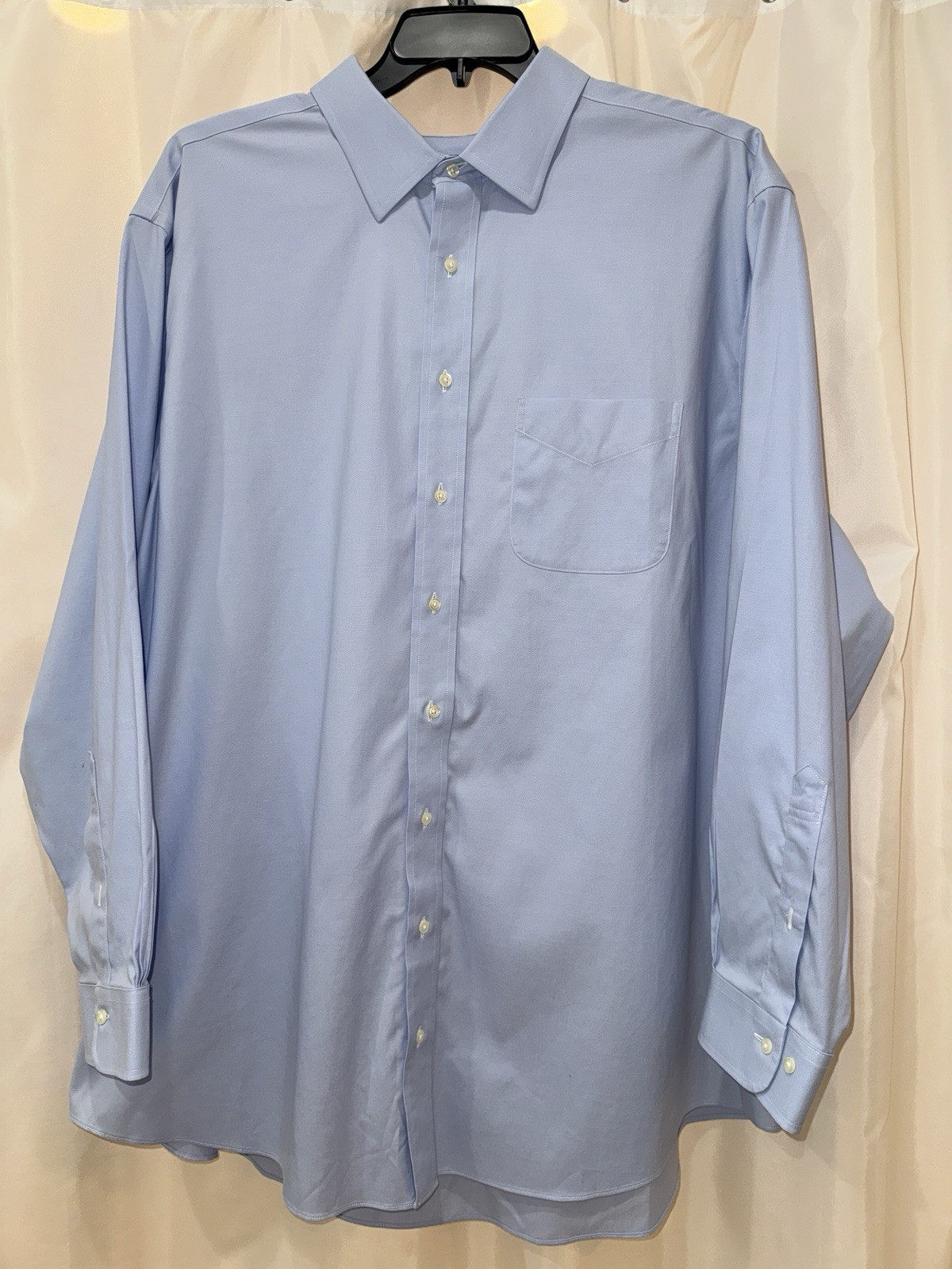 Brooks Brothers Men's Non-Iron Stretch Supima Cotton Blue Dress Shirt 19 36/37