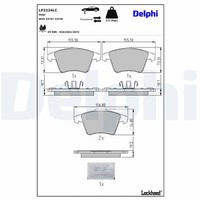 Bremsbelagsatz Scheibenbremse Delphi LP2224LC FüR VW Transporter T5 Bus 7HB 7HJ
