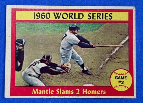 1961 Topps Mickey Mantle 1960 World Series Spiel 2 #307 Baseballkarte Sehr guter Zustand/Ex