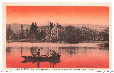 ATNP1-0087-01 - LA CLUSE - Un coin du Lac de Nantua et le Chateau de la Cluse