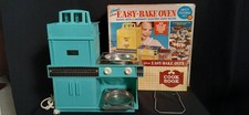 Vintage Working Turquoise Kenner Easy-Bake Oven w/ Orig. Box, 3-Pans, Cookbook