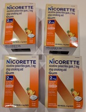 Nicorette Fruit Chill Gum 2mg 4-pack - 400 total pcs 100 per box - EXP 02/2029