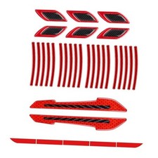 33Pcs Universal Car Strong Reflective Stickers Set for Car Trunk Style-b Red