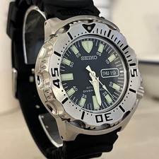 SEIKO SKX779 Black Monster Watch cassa automatica in acciaio inossidabile...
