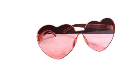 Dollger Heart Shape Shield Sunglasses Womens Pink Tinted Lens Oversized Plastic
