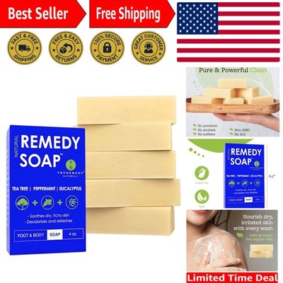 Organic Tea Tree Oil Soap Bar - Pack of 5 for Deep Cleansing & Fresh Skin