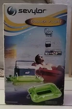 Sevylor Cooler Float Green Inflatable Fits 28 Quart Cooler 4 Cup Holders New