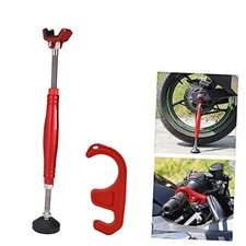  Motorcycle Rear and Front Wheel Stand Lift Trail Stand Easy And Portable - Red